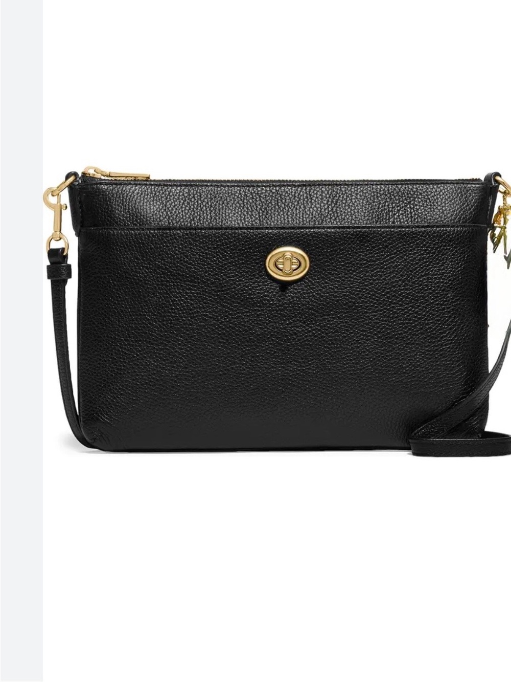 Coach Polly Black Pebble Leather Crossbody Bag